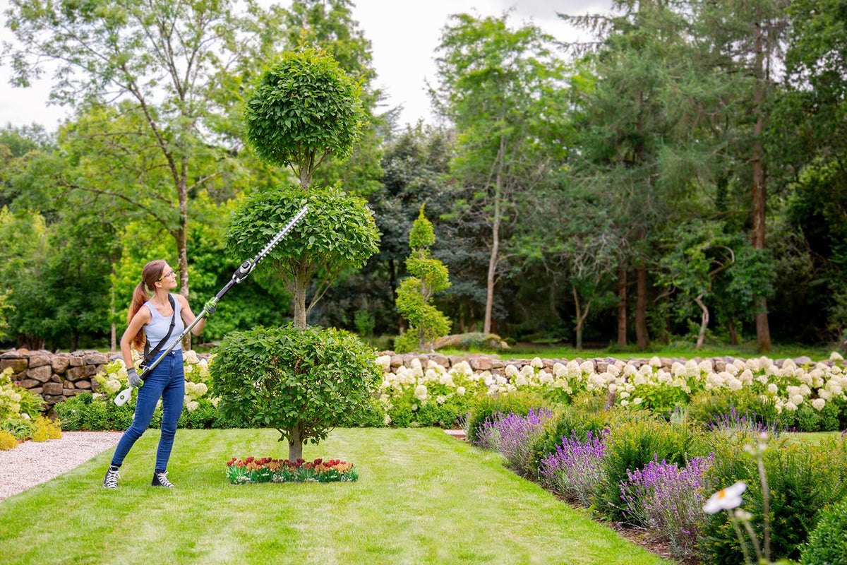 Cordless Pole Hedge Trimmer 20.9in 18V 60 Mins Runtime Adjustable Head