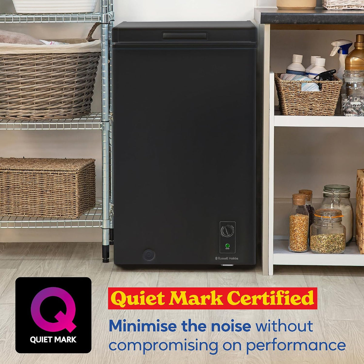 Chest Freezer 3.5 cu ft Freestanding With Adjustable Temperature Black