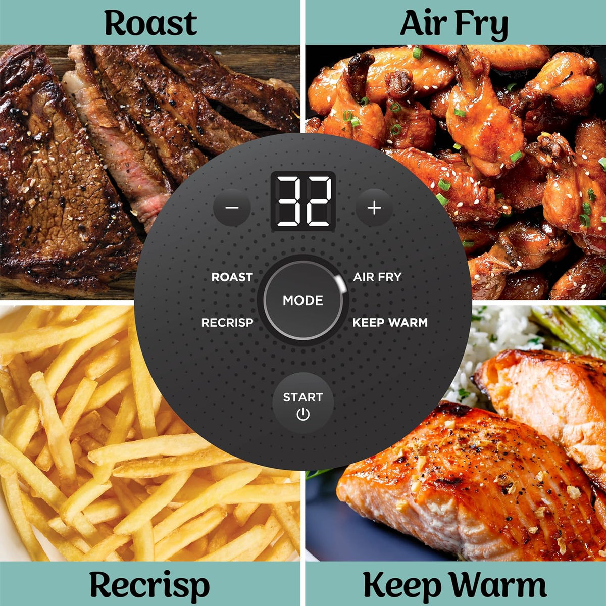 CRISPi Portable Air Fryer 4-in-1 4 Qt Cyber Space Blue