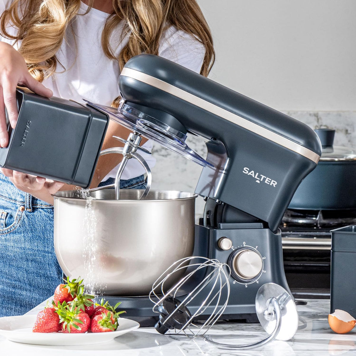 Stand Mixer 5.3 Qt 6-Speed 1200W Pulse Blue