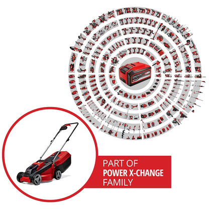 Cordless Lawn Mower 11.8in 18V Brushless Motor Red Black