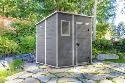 Garden Storage Shed 6 X 6 Ft Gray Resin Single Door