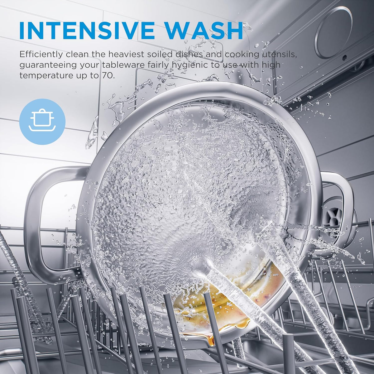 Freestanding Dishwasher 10 Place Settings 17.7in Stainless Steel
