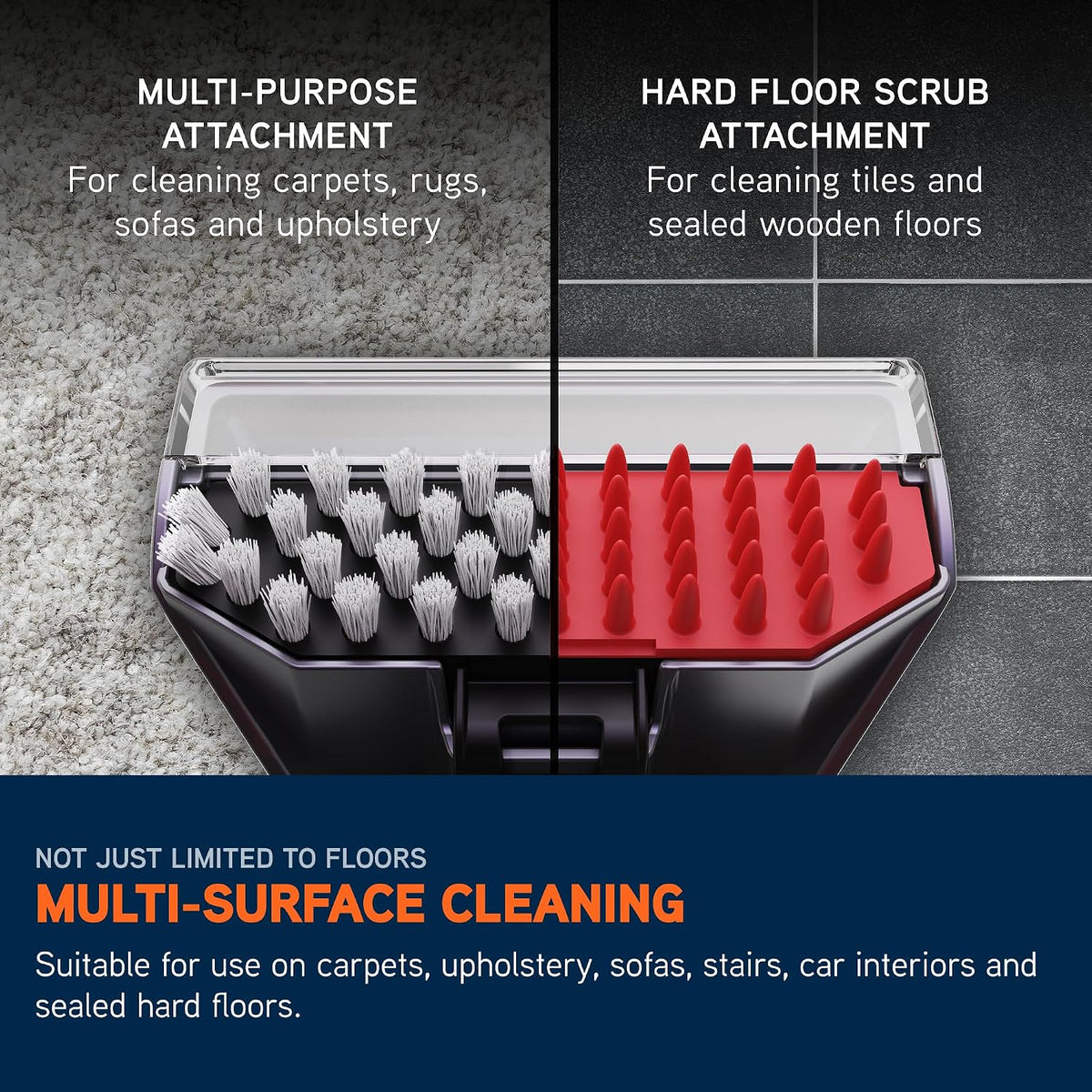 Spot Cleaner 1.7 Qt 14.8ft Cord Multi-Surface Handheld Red Gray