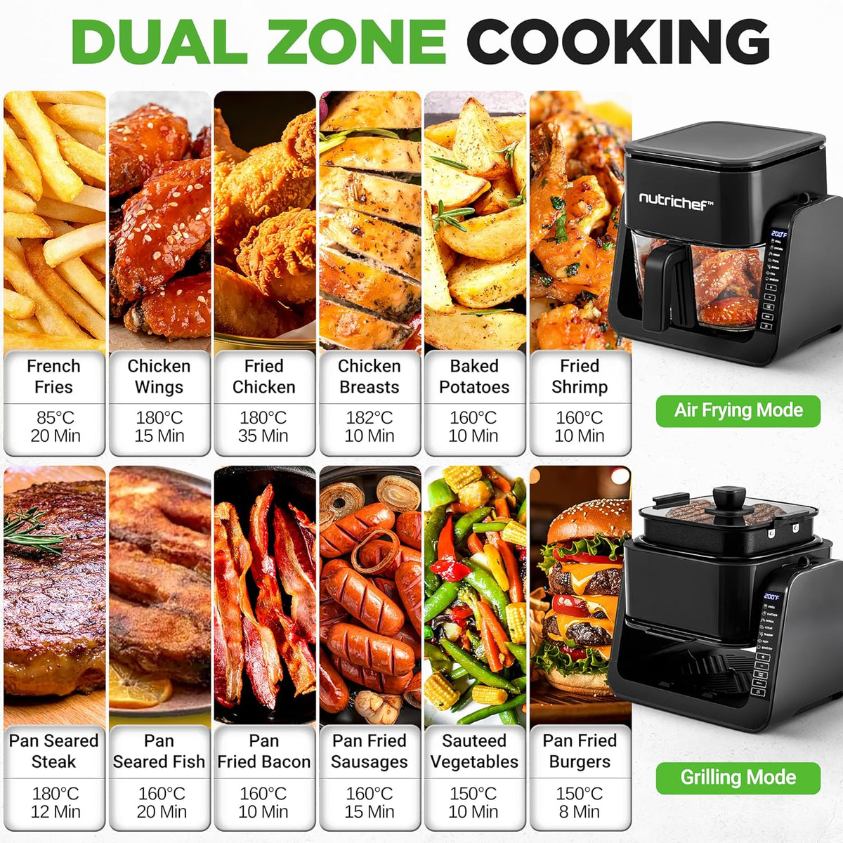 Air Fryer and Grill 4.2 Qt 7-in-1 Preset Cook Modes Black