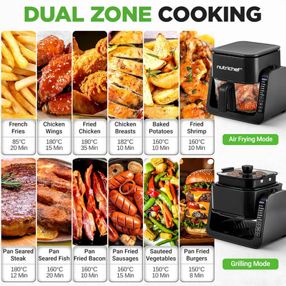 Air Fryer and Grill 4.2 Qt 7-in-1 Preset Cook Modes Black