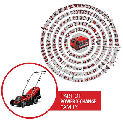 Cordless Lawn Mower 13in 18V 4.0Ah Brushless Motor Red Black