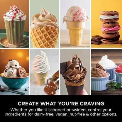 Ice Cream Maker 13 Functions 2x 16.2 fl oz Tubs Soft Serve Platinum