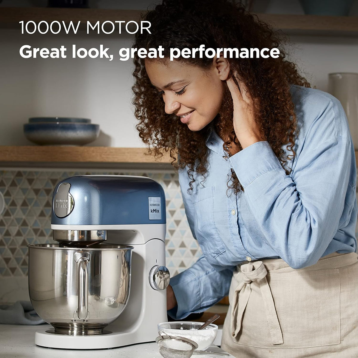 Stand Mixer 5.3 Qt 1000W 6 Speed Blue