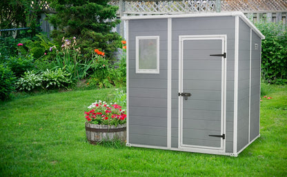 Garden Storage Shed 6 X 6 Ft Gray Resin Single Door