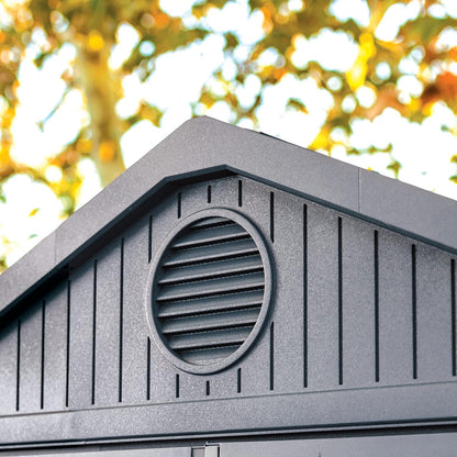 Outdoor Garden Storage Shed 6 X 8 Ft Gray Resin Double Doors