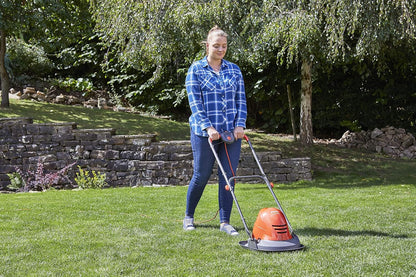 Electric Hover Lawn Mower 1400W 9.8in 3 Heights 32.8ft Cable Orange Gray